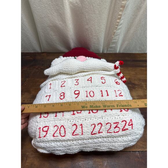 Handmade Crocheted Santa Countdown Advent Calendar Pillow Christmas Décor - Picture 11 of 11